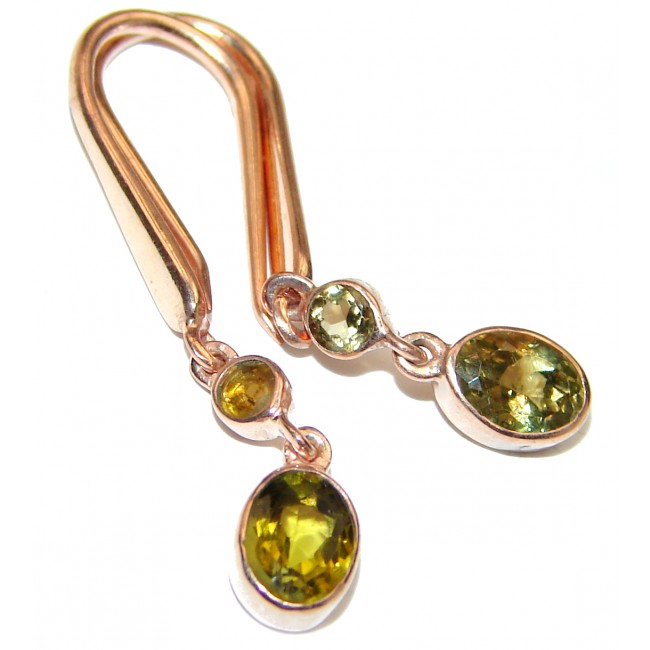 Authentic Peridot Rose Gold over .925 Sterling Silver handmade earrings