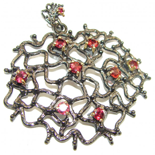 Ocean Reef Garnet .925 Sterling Silver handmade pendant