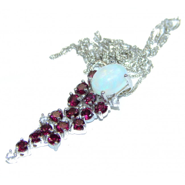MasterPiece genuine Ethiopian Opal .925 Sterling Silver brilliantly handcrafted necklace