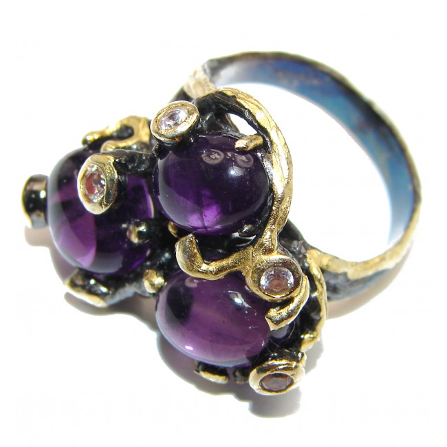 Alessandra Natural Amethyst .925 Sterling Silver handcrafted ring size 8
