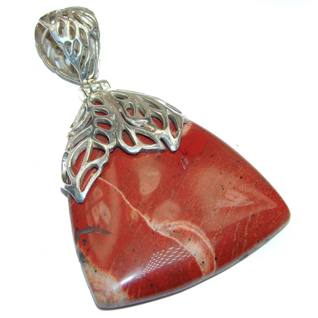 Boho Style Fabulous Red Creek Jasper .925 Sterling Silver handmade Pendant