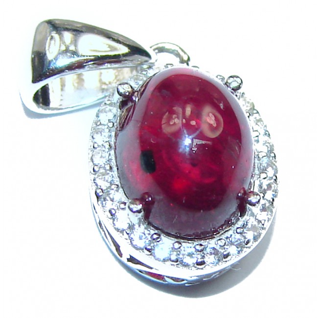 Authentic Kashmir Ruby .925 Sterling Silver Pendant