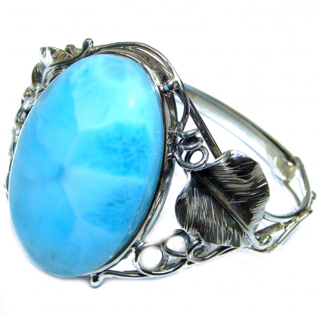 Best quality Vintage Design Caribbean Blue Larimar .925 Sterling Silver handcrafted Bracelet