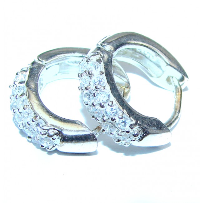 Perfect genuine White Topaz .925 Sterling Silver handmade earrings