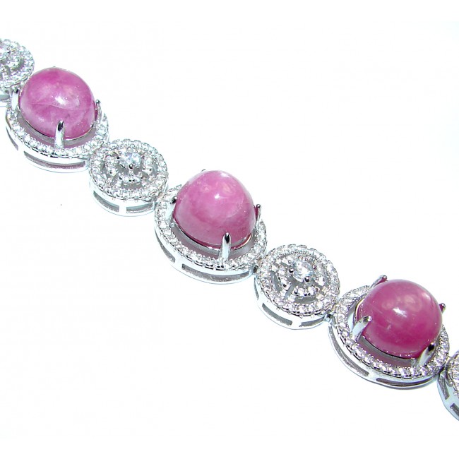 Authentic Red Kashmir Ruby .925 Sterling Silver handcrafted Bracelet