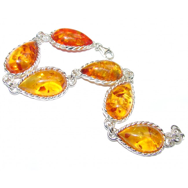 Beautiful Baltic Amber .925 Sterling Silver handcrafted Bracelet