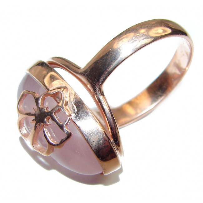 Rose Quartz Gold over .925 Sterling Silver brilliantly handcrafted ring s. 8