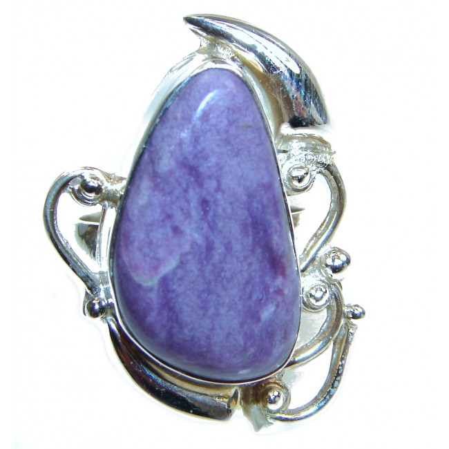 Huge Purple Turquoise .925 Sterling Silver handcrafted ring; s. 7 3/4