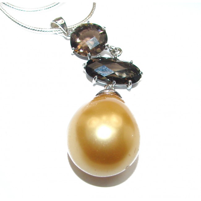 CHic Style Golden Pearl .925 Sterling Silver handmade necklace