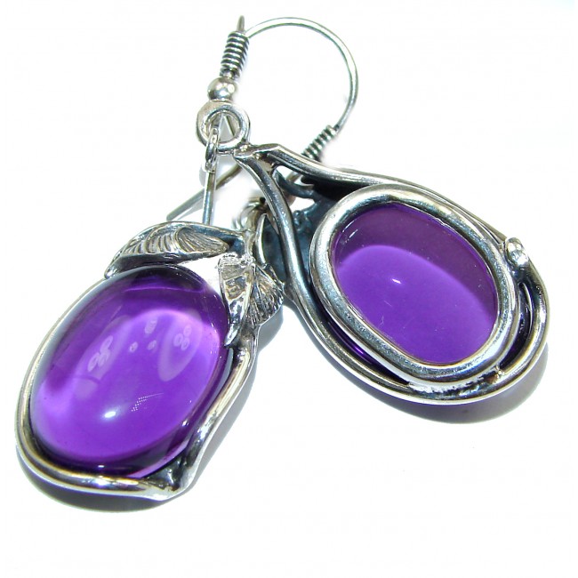Amazing authentic Amethyst .925 Sterling Silver handcrafted earrings
