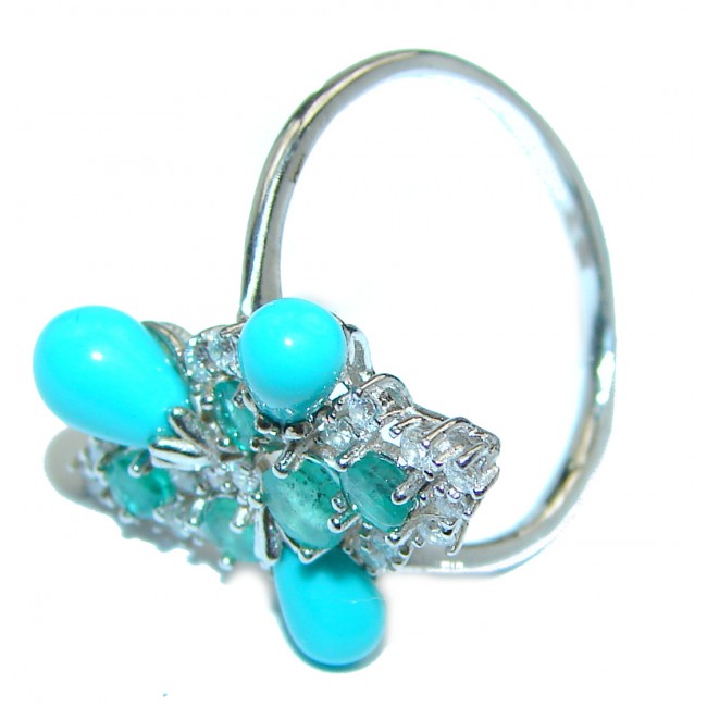 Posh Sleeping Beauty Turquoise .925 Sterling Silver handcrafted ring size 9