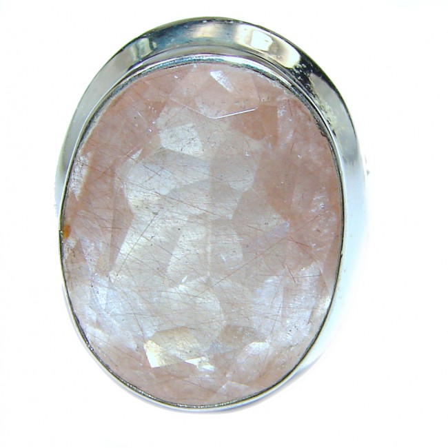 Exotic Rutilated quartz Sterling Silver Ring s. 6 3/4