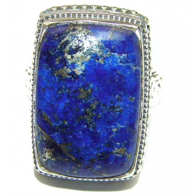 Natural Lapis Lazuli .925 Sterling Silver handcrafted ring size 8