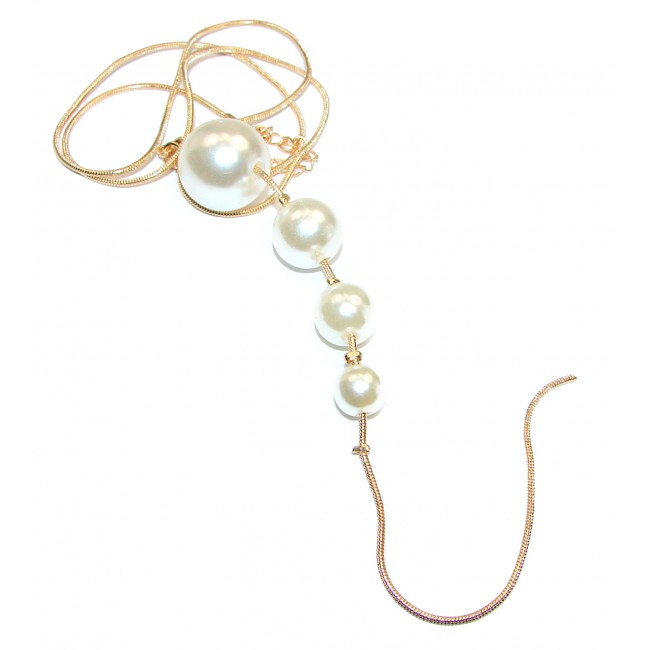 Posh Pearl 14K Gold over .925 Sterling Silver handmade Necklace