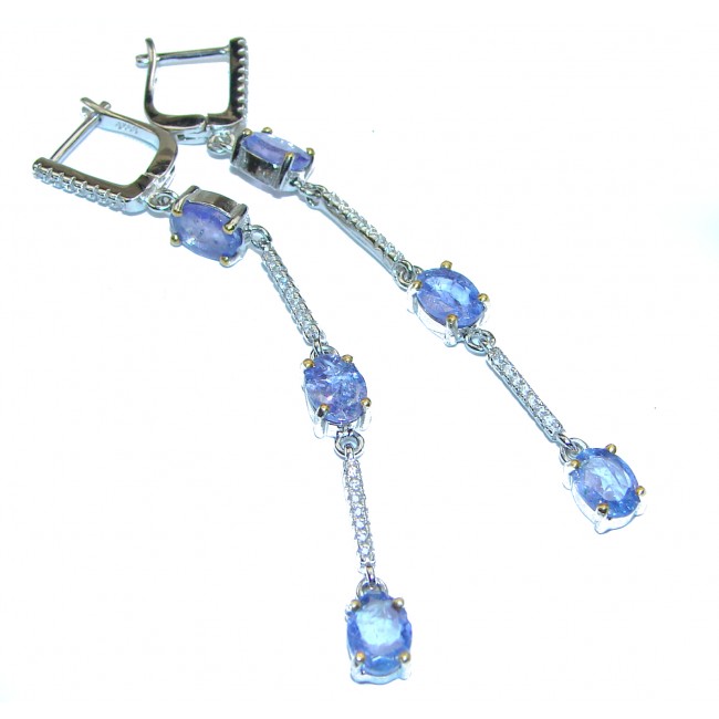 Posh African Tanzanite .925 Sterling Silver handcrafted earrings