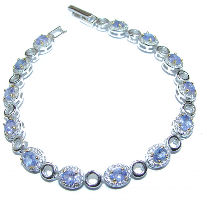 Fancy Style Authentic Tanzanite .925 Sterling Silver handcrafted Bracelet