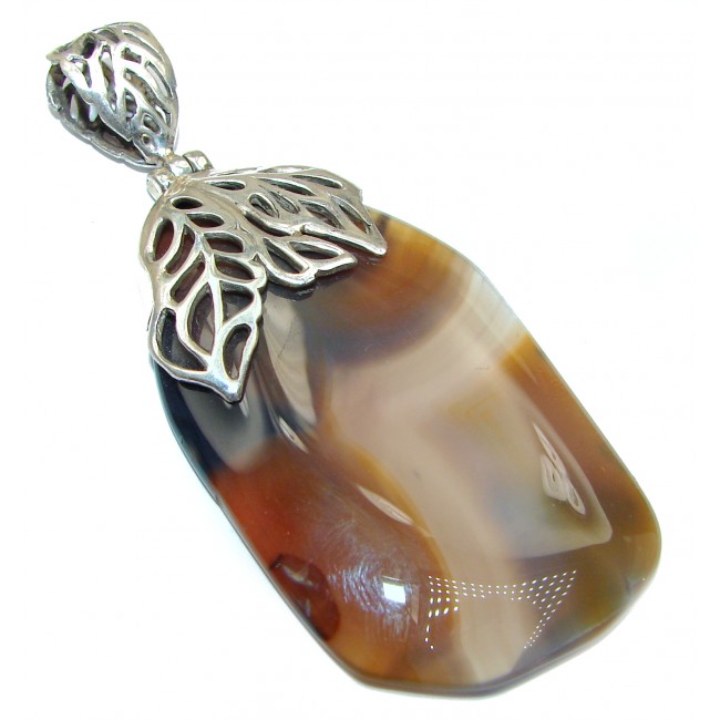 HUGE Perfect quality Agate .925 Sterling Silver handmade Pendant