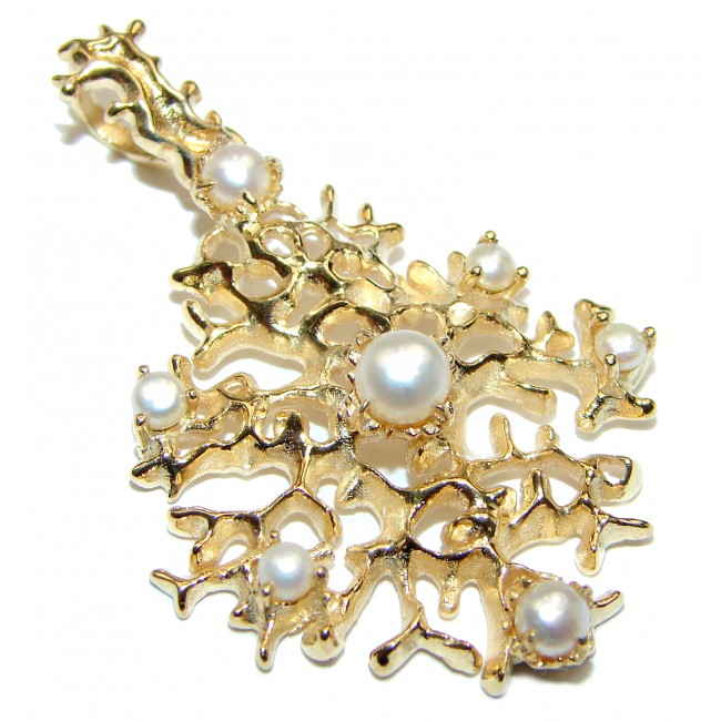 Ocean Reef Pearl 14K Gold over .925 Sterling Silver handmade pendant
