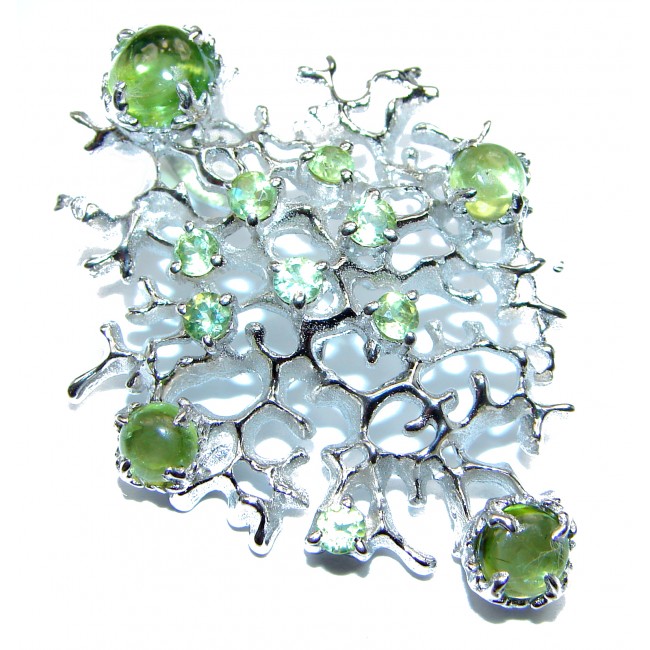 Ocean Reef genuine Peridot .925 Sterling Silver handmade pendant