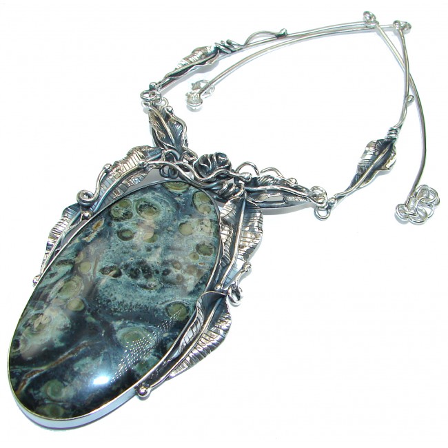 BEST QUALITY Rhyolite from New Zealand .925 Sterling Silver handmade Necklace
