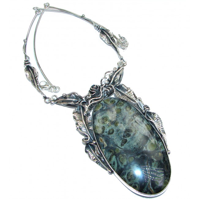 BEST QUALITY Rhyolite from New Zealand .925 Sterling Silver handmade Necklace