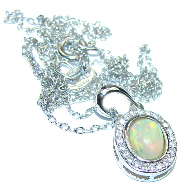 Ethiopian Fire Opal .925 Sterling Silver handmade Necklace