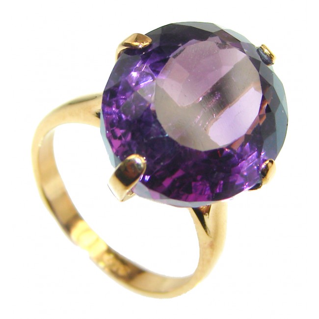24ctw Purple Perfection Amethyst 18K Gold over .925 Sterling Silver Ring size 6 3/4