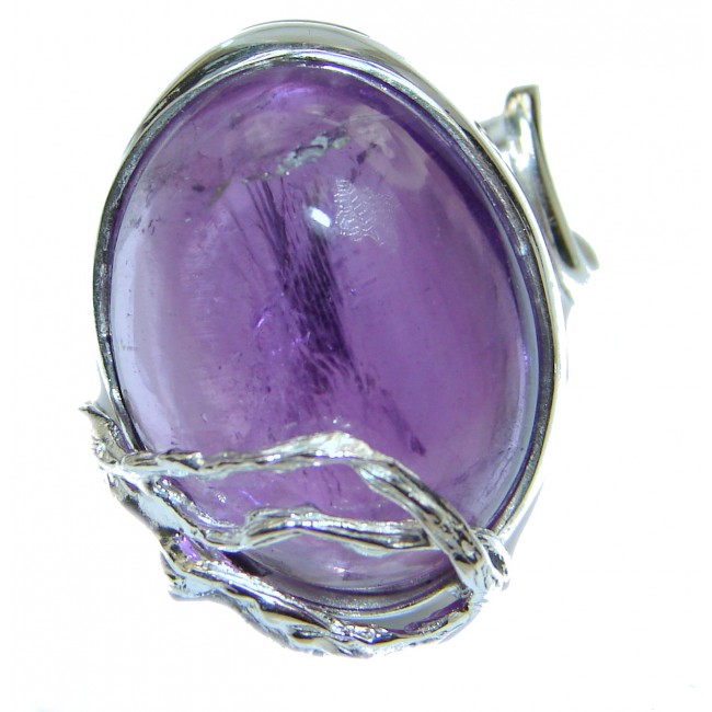 55ctw Purple Perfection Amethyst .925 Sterling Silver Ring size 8 adjustable