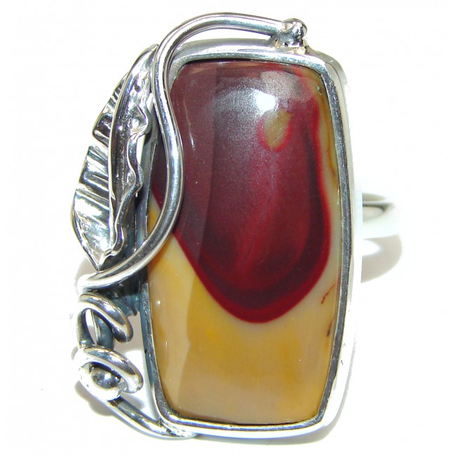 Large Flawless Australian Mookaite .925 Sterling Silver Ring size 8 adjustable