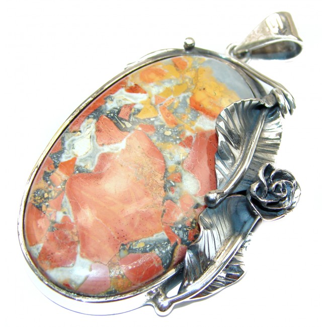 Perfect quality Red creek Jasper .925 Sterling Silver handmade Pendant