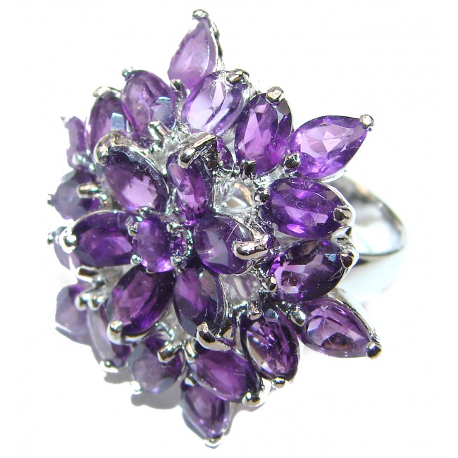 Alessandra Natural Amethyst .925 Sterling Silver handcrafted ring size 7