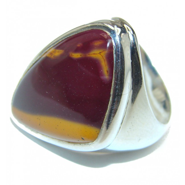 Large Flawless Australian Mookaite .925 Sterling Silver Ring size 8