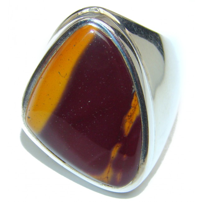 Large Flawless Australian Mookaite .925 Sterling Silver Ring size 8