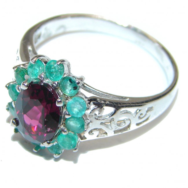 Genuine 4.5 ctw Ruby .925 Sterling Silver handcrafted Statement Ring size 8