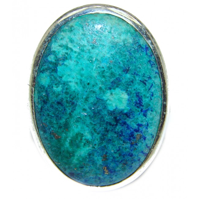 Stone Of Harmony Parrots Wing Chrysocolla .925 Sterling Silver ring s. 9 1/2