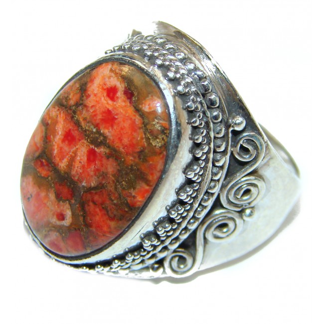 Copper Turquoise .925 Sterling Silver ring; s. 7 1/4