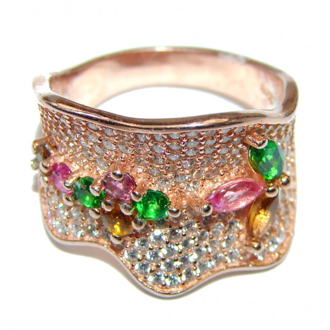 Energizing Tourmaline 14K Gold over .925 Sterling Silver handmade Ring size 6