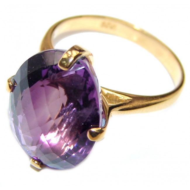 24ctw Purple Perfection Amethyst 18K Gold over .925 Sterling Silver Ring size 8 3/4