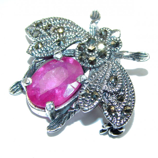 Fly Ruby MARCASITE .925 Sterling Silver handcrafted Pendant