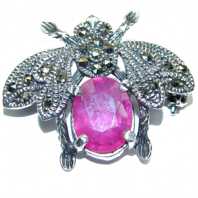 Fly Ruby MARCASITE .925 Sterling Silver handcrafted Pendant