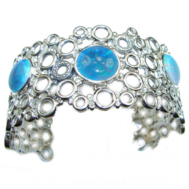 Sublime Australian Doublet Opal .925 Sterling Silver handcrafted Bracelet / Cuff