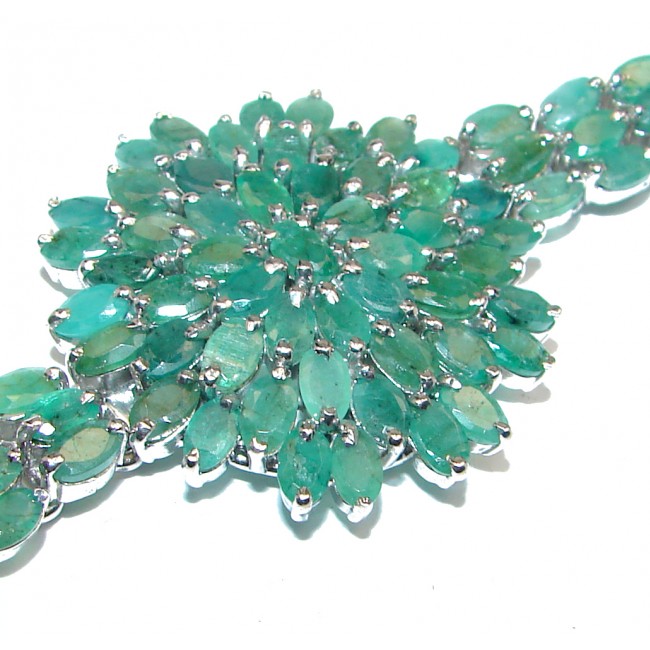 Precious natural Emerald .925 Sterling Silver handcrafted Bracelet