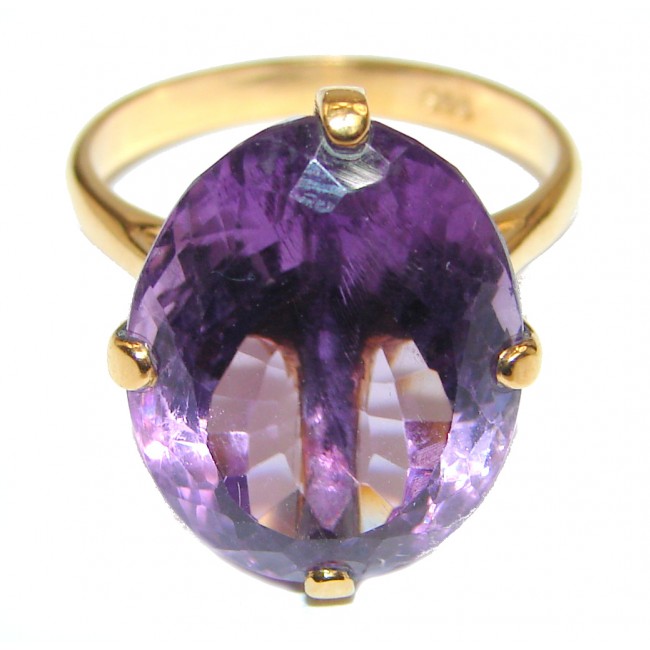 25ctw Purple Perfection Amethyst 18K Gold over .925 Sterling Silver Ring size 8 3/4