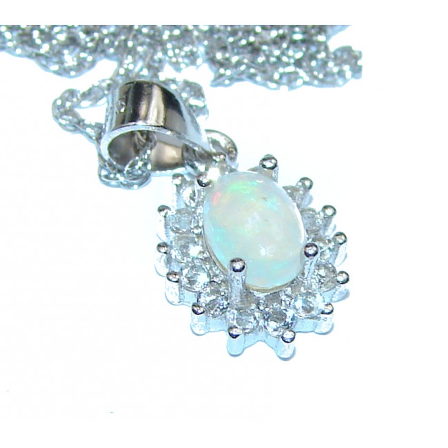 Genuine Ethiopian Opal .925 Sterling Silver brilliantly handcrafted necklace