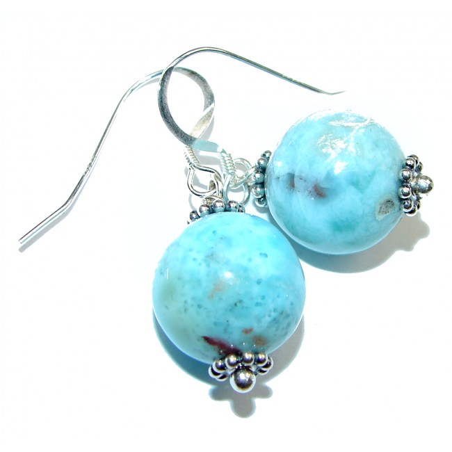 Blue Larimar .925 Sterling Silver handcrafted earrings