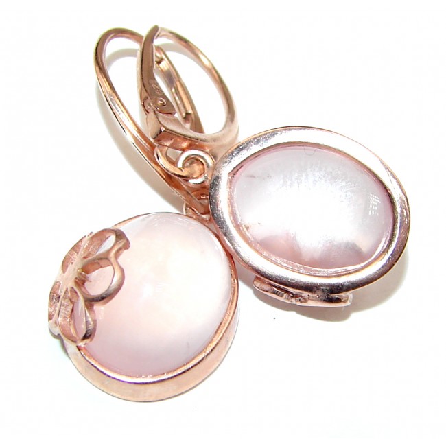 Authentic Juicy Rose Quartz .925 Sterling Silver handmade earrings