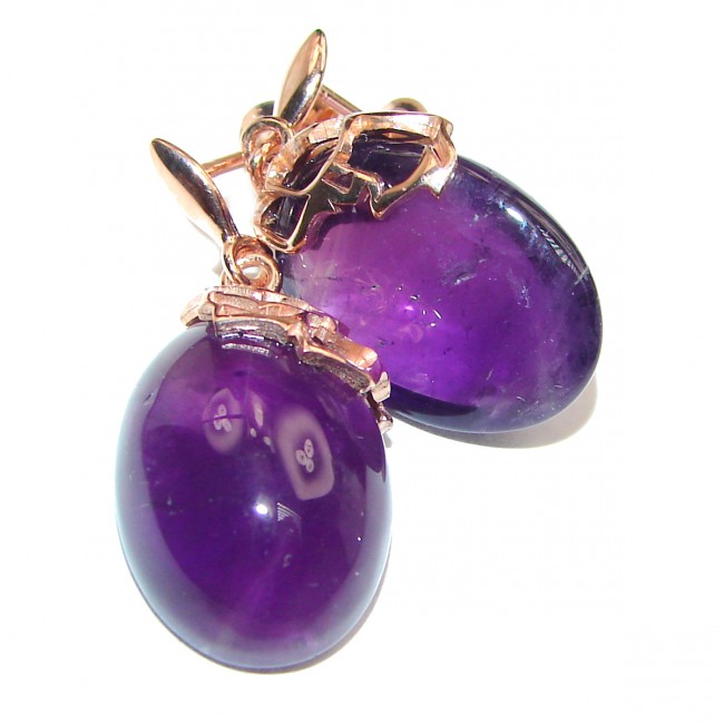 Amazing authentic Amethyst Rose Gold .925 Sterling Silver handcrafted earrings