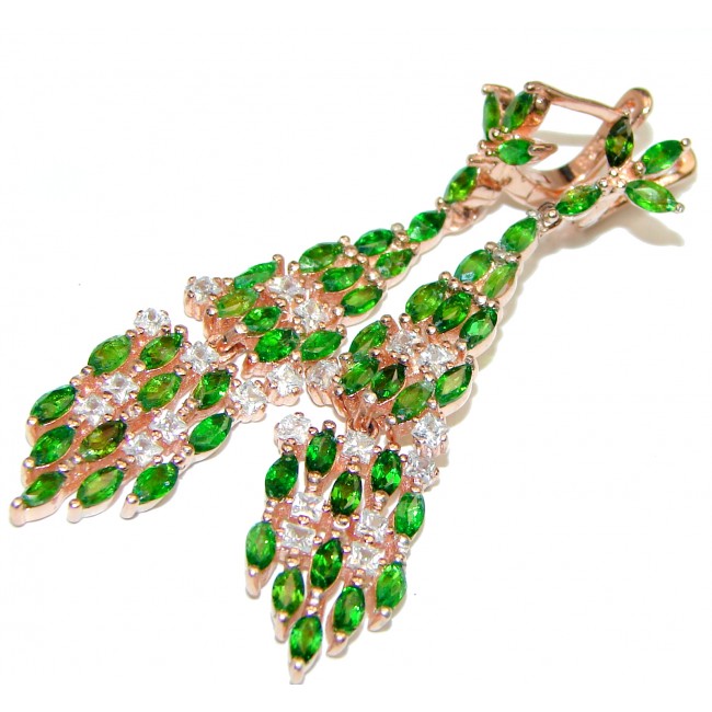 Classy Chrome Diopside 14K Gold over .925 Sterling Silver handcrafted earrings