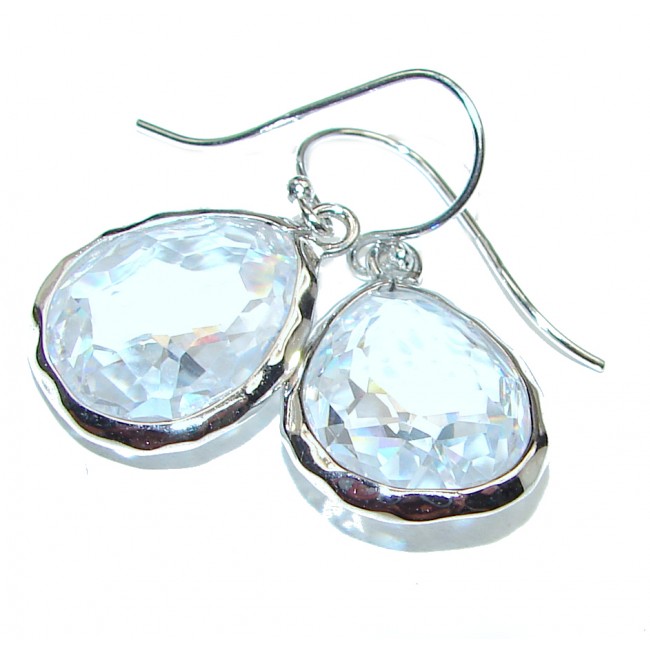 White Topaz .925 Sterling Silver handcrafted earrings