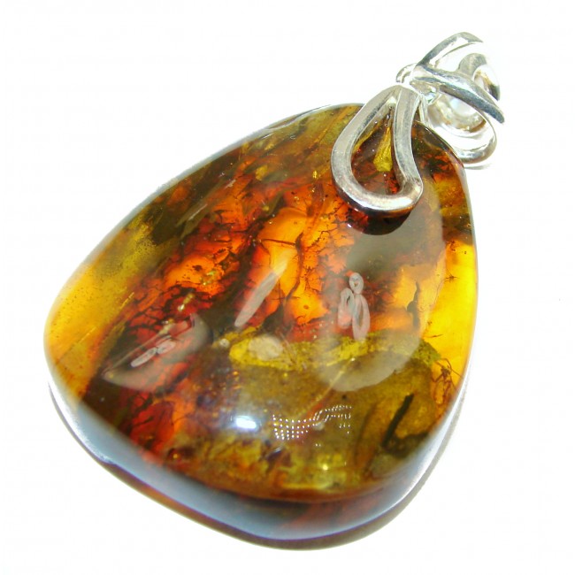 Castaway Amber .925 Sterling Silver entirely handcrafted pendant